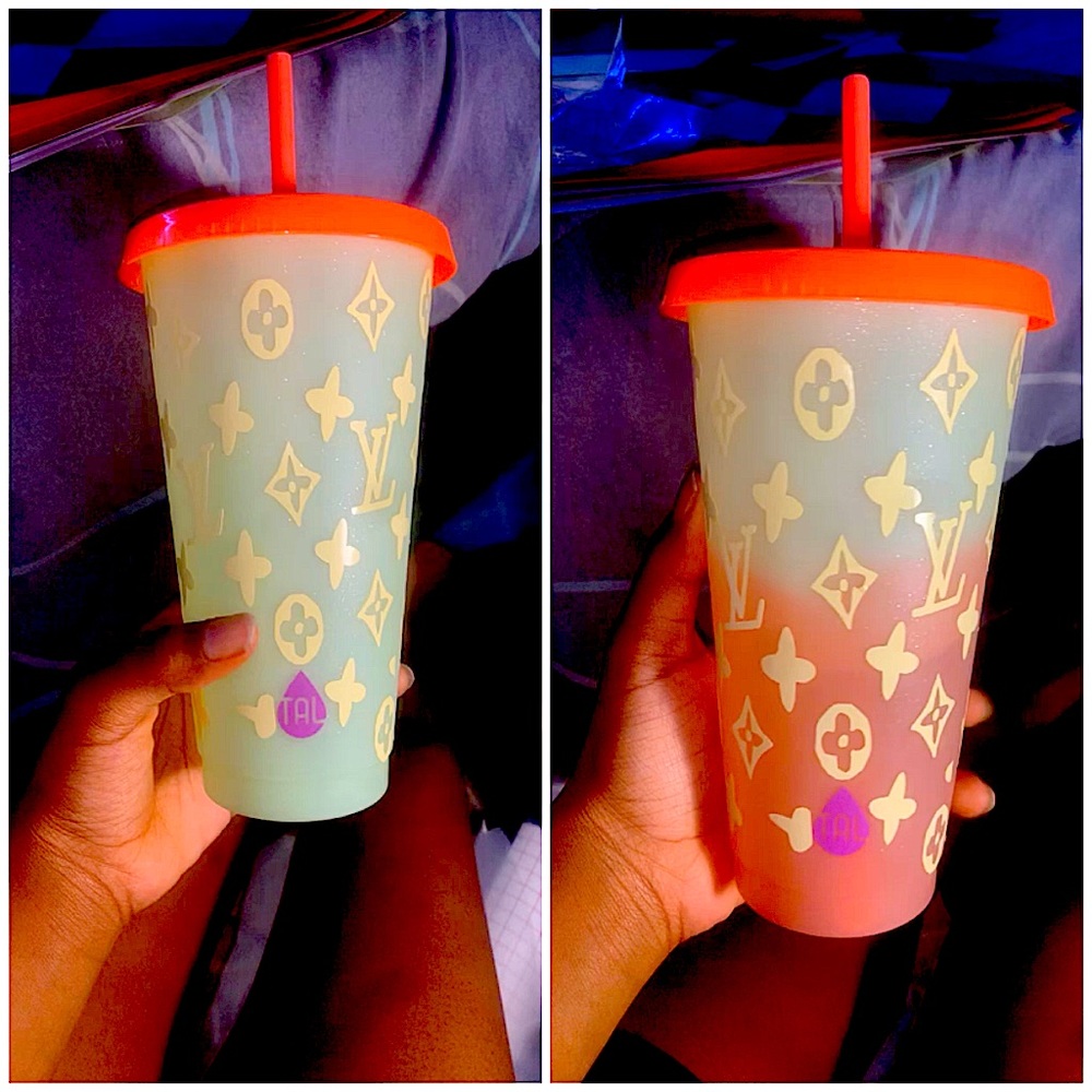 Custom Louis Vuitton color changing cup
